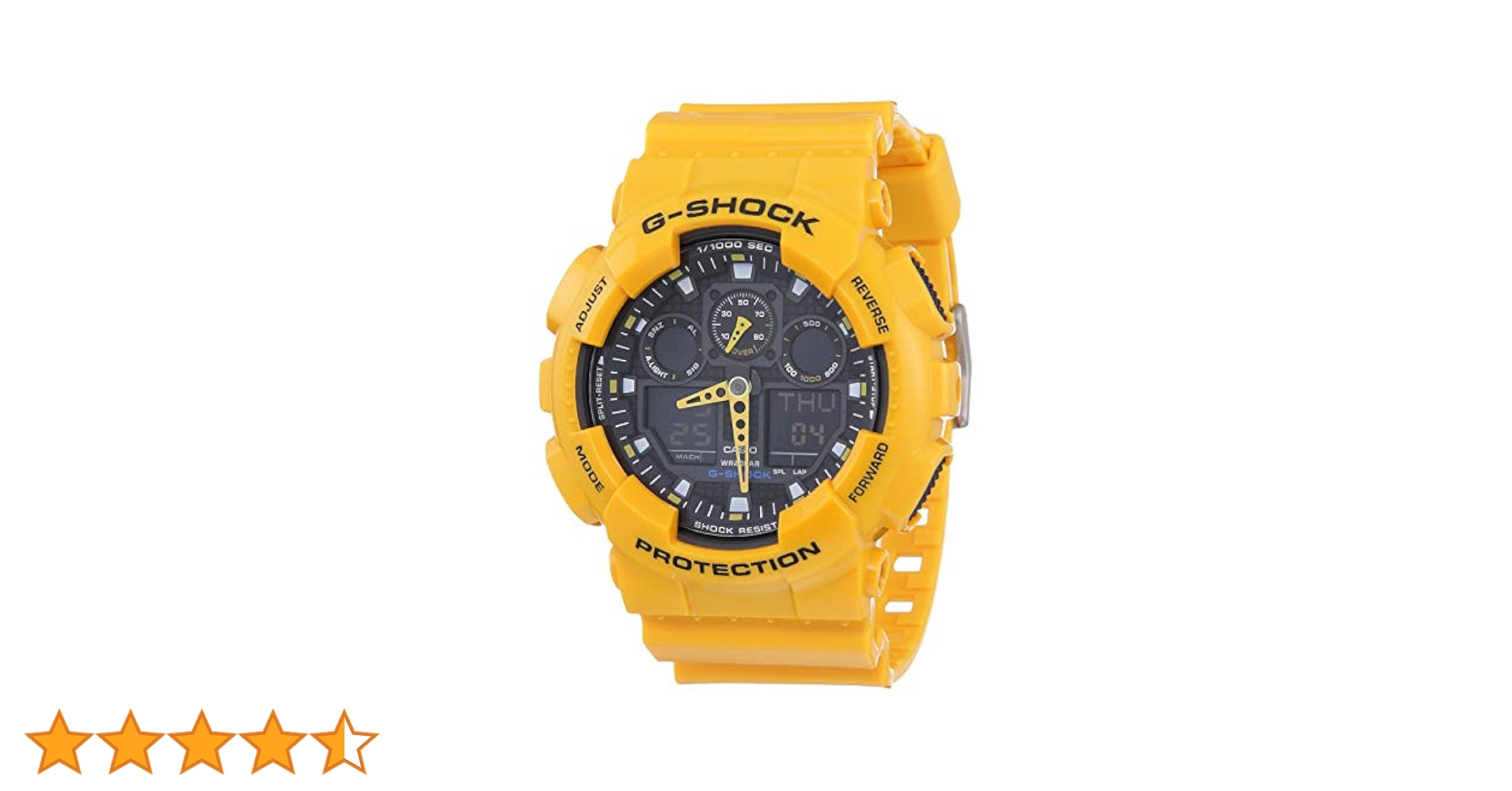 G-SHOCK GA100A-9A Yellow Shock Resistant 200M Digital-Analog